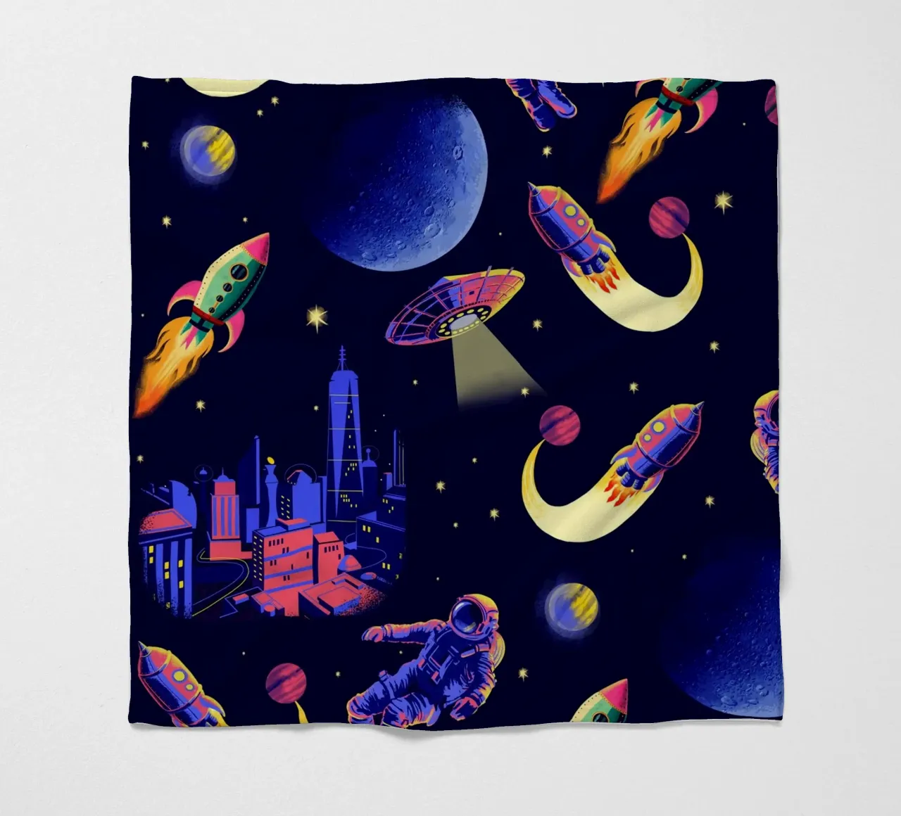 Space Pattern fleece blanket by Rocket68