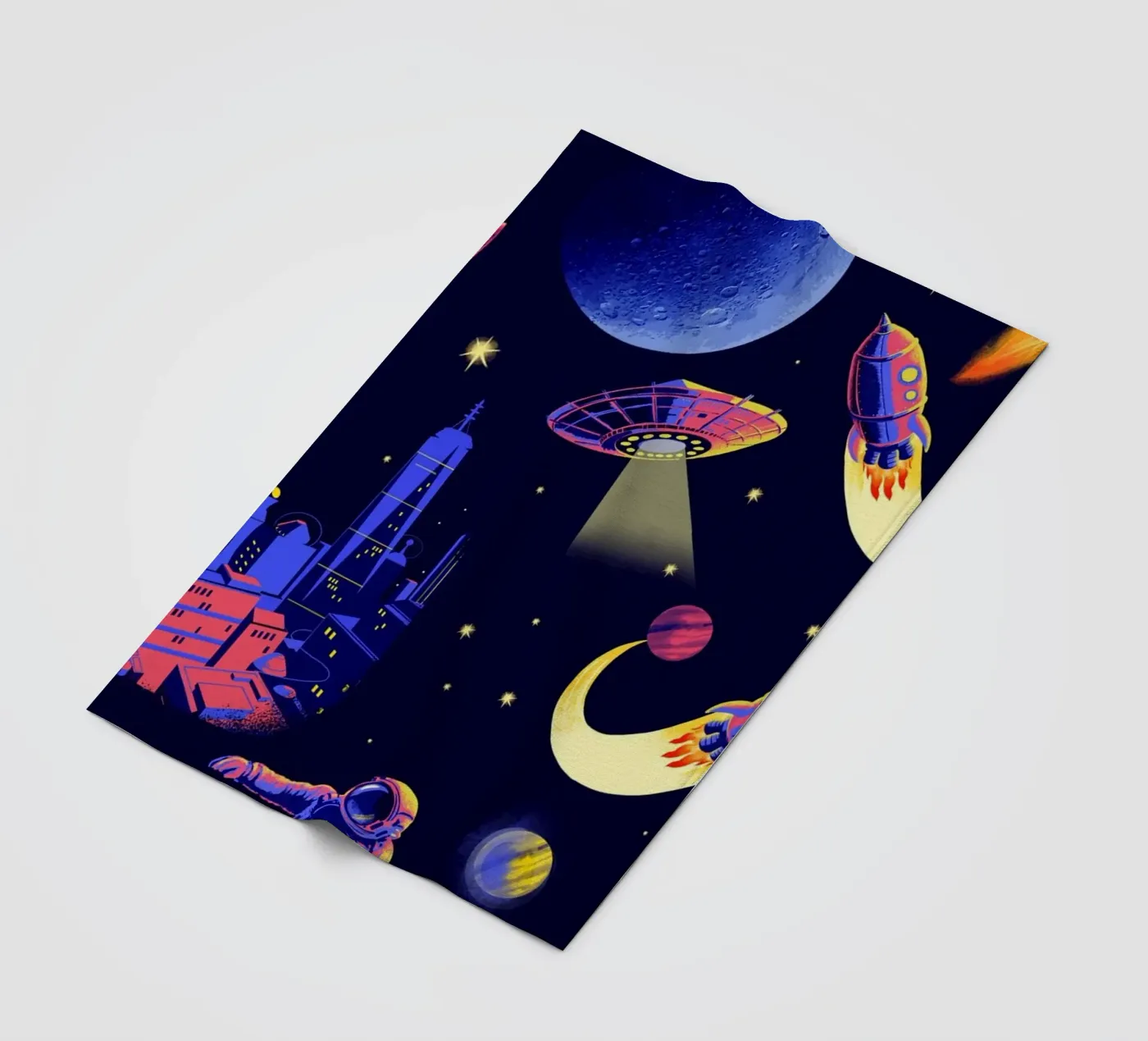 Space Pattern fleece blanket by Rocket68