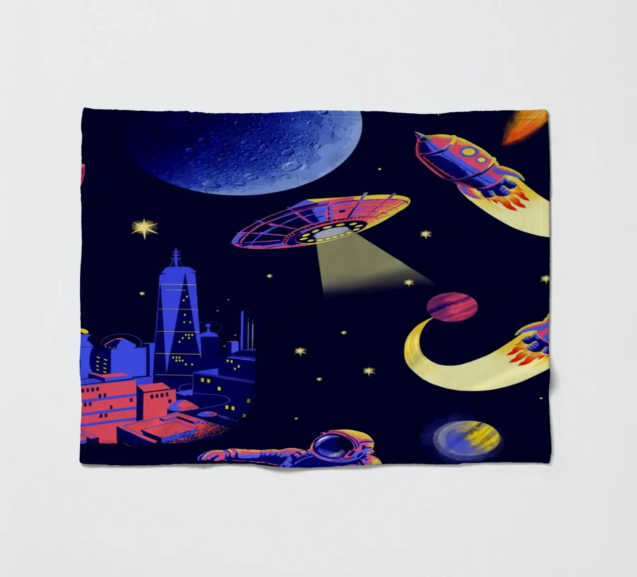 Space Pattern fleece blanket by Rocket68