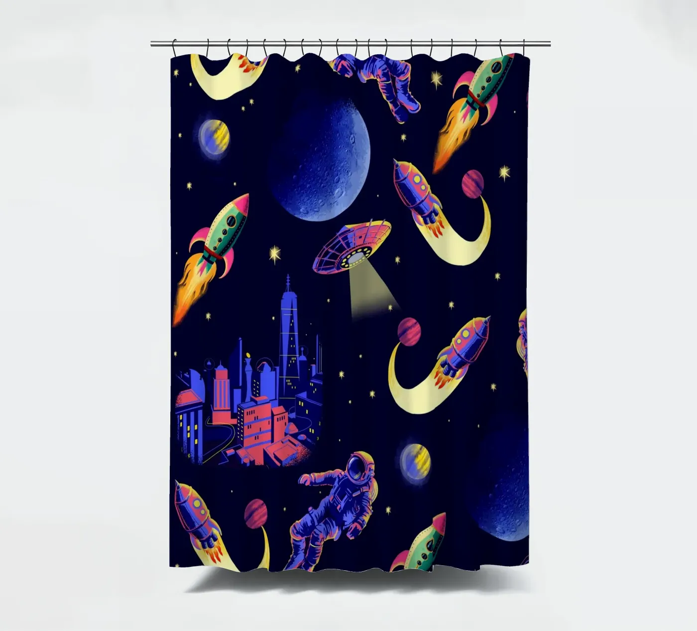 Space Pattern shower curtain by Rocket68