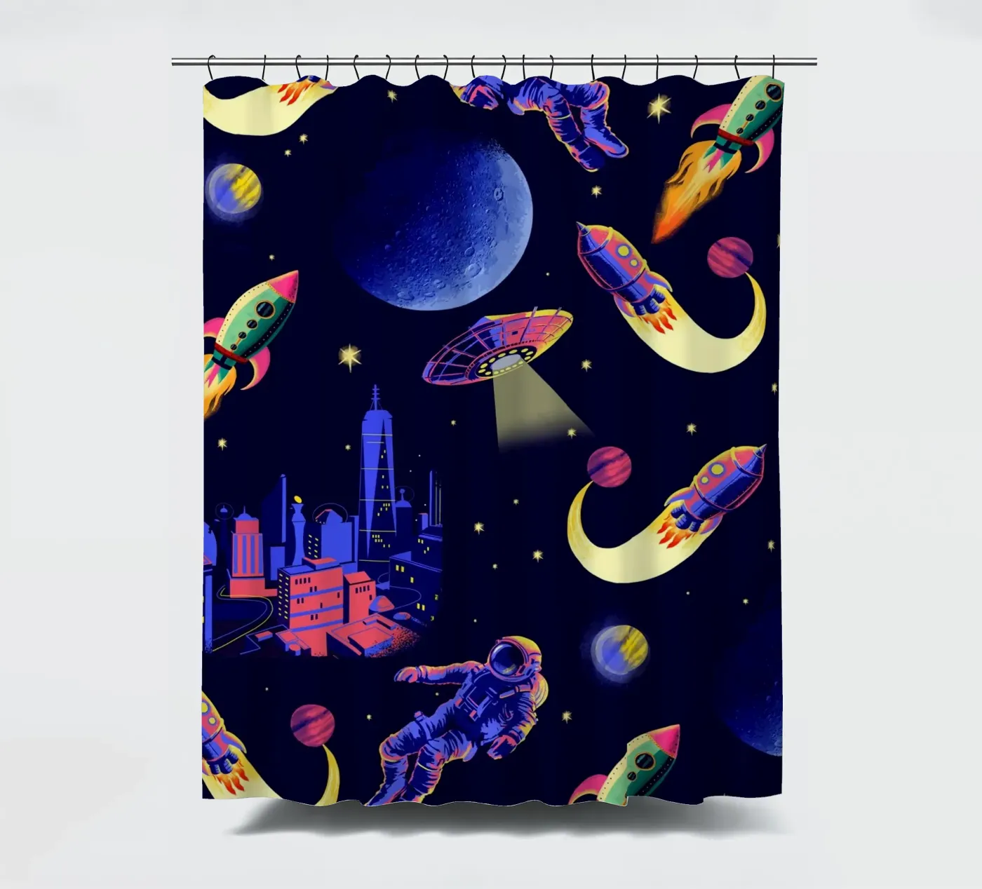 Space Pattern shower curtain by Rocket68