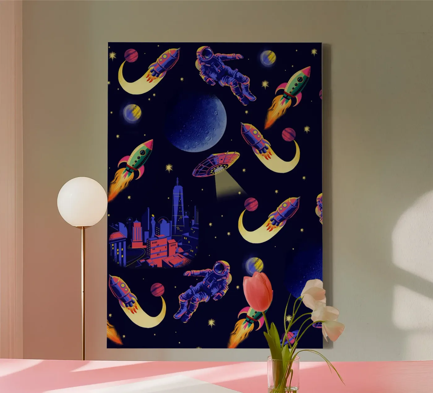 Weltraum-Muster Leinwand von Rocket68