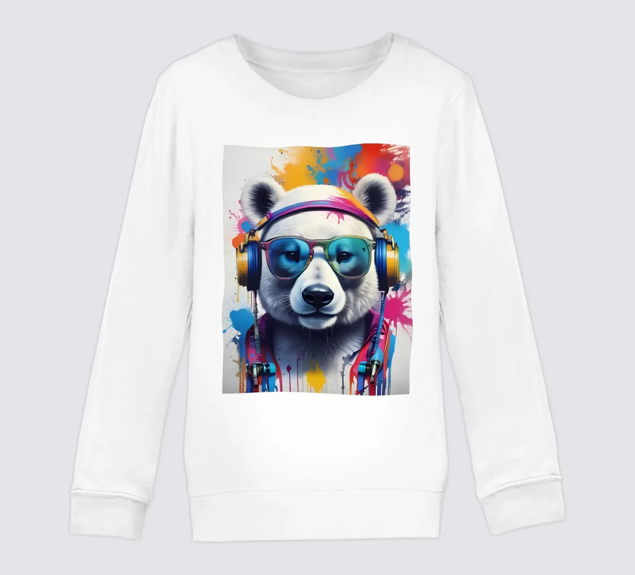 Polar bear meloman kids sweatshirt by MakArena