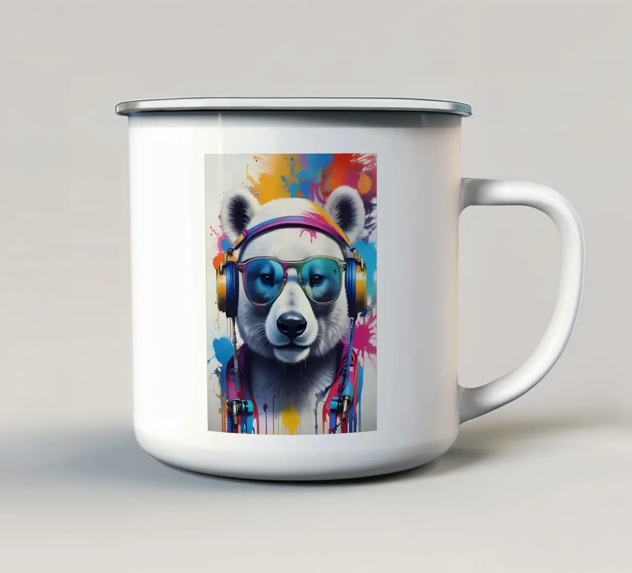 Orso polare melomane tazza in smalto da MakArena