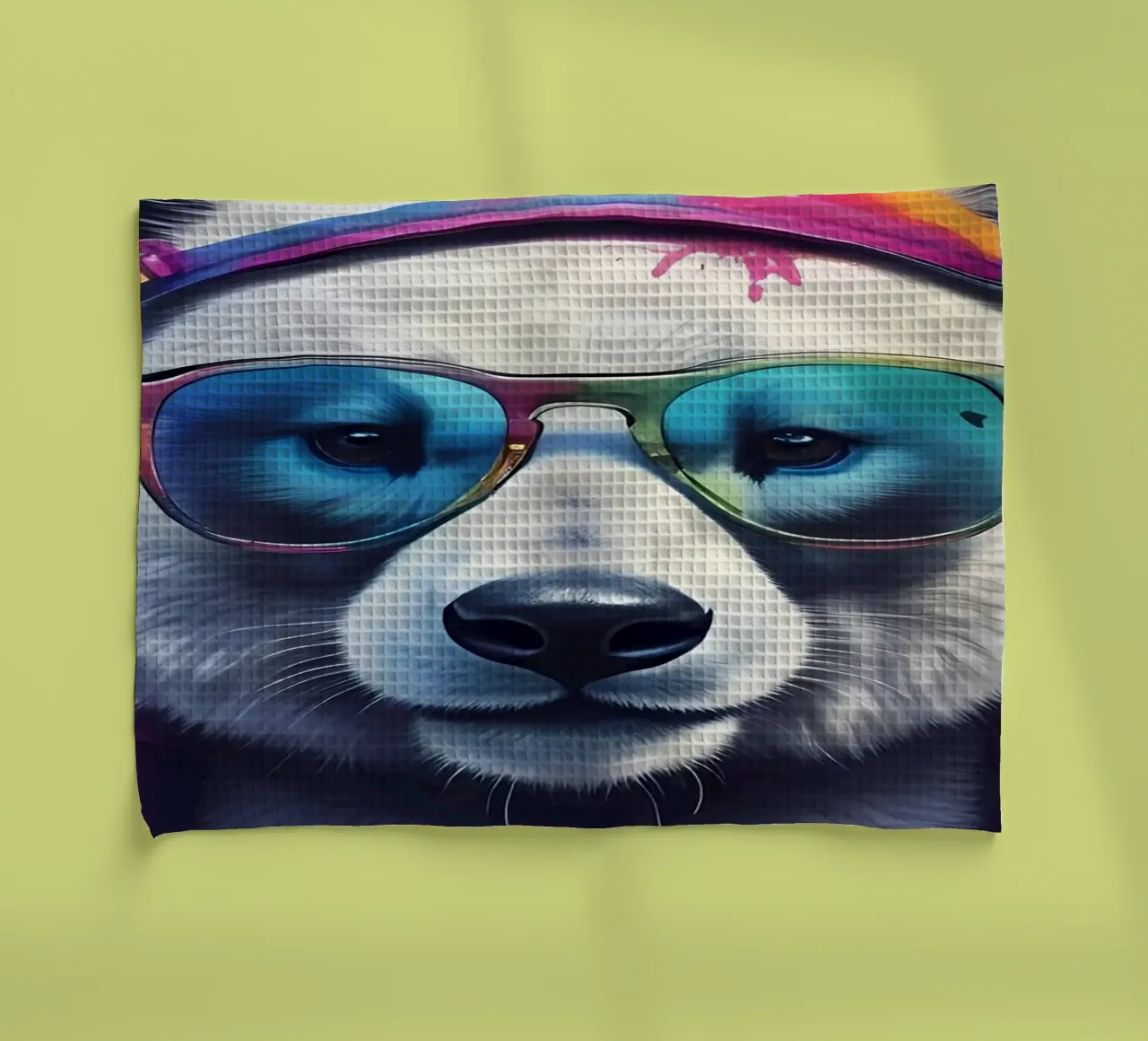 Polar bear meloman tea towel by MakArena