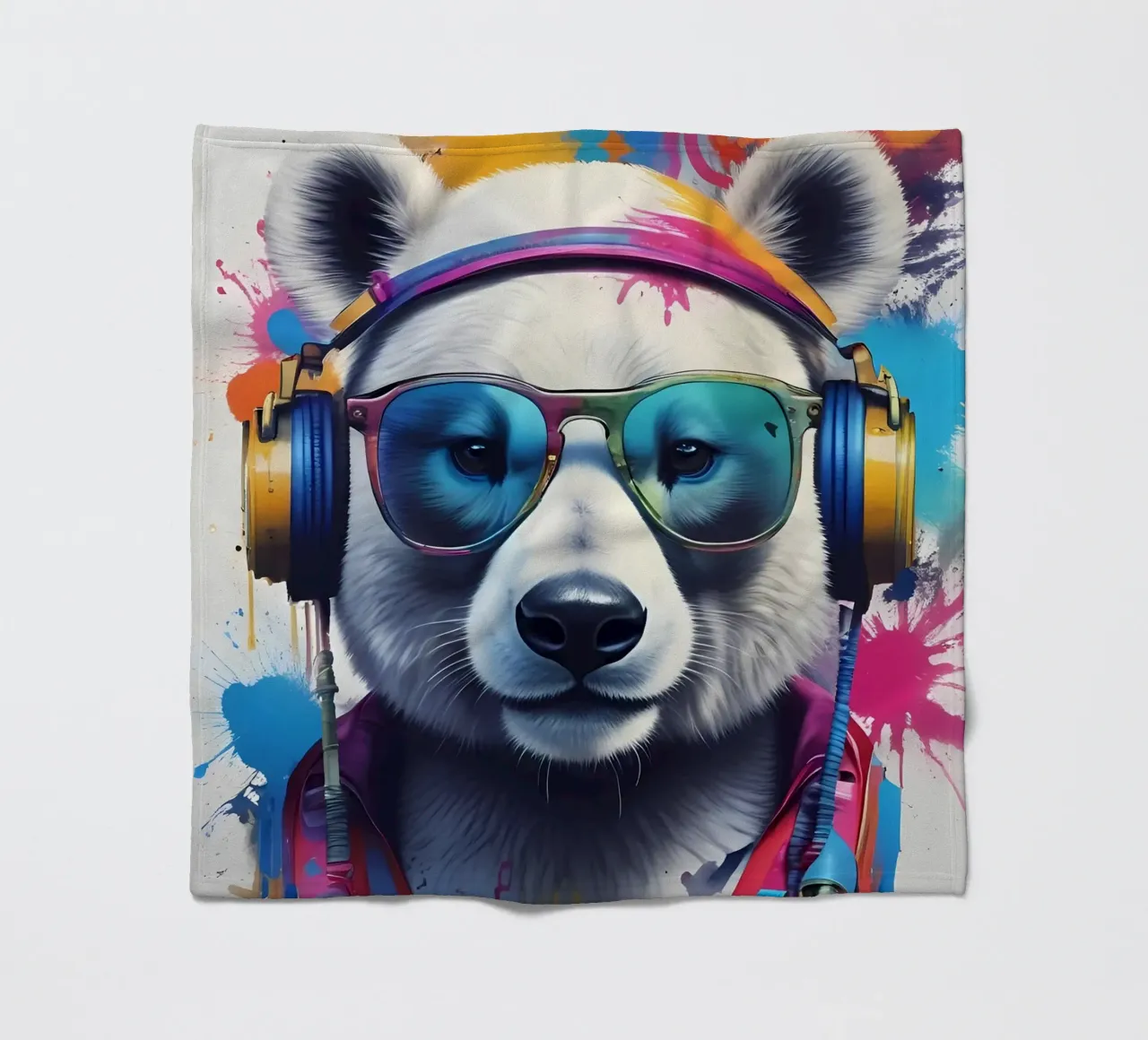 Polar bear meloman fleece blanket by MakArena