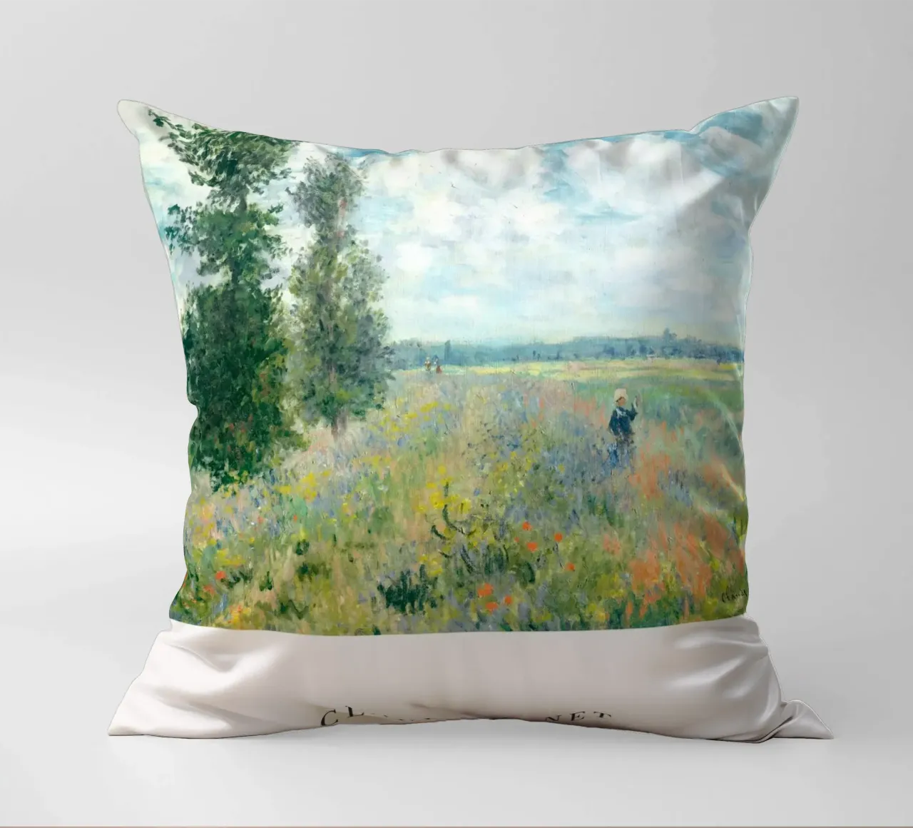 Claude Monet - Campo di papaveri vicino ad Argenteuil cuscino da Old Masters