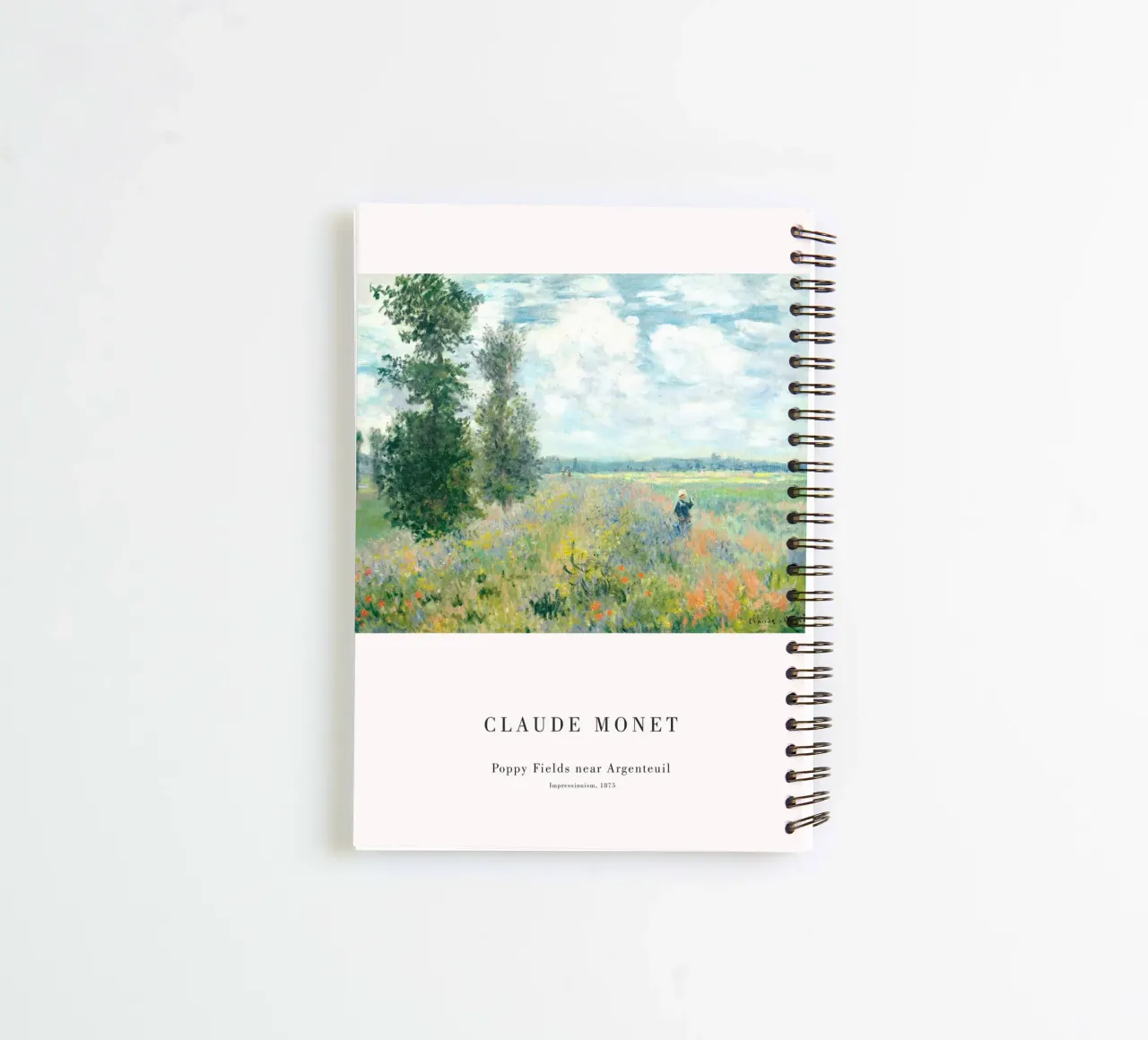 Claude Monet - Poppyfield near Argenteuil spiral notebook by Old Masters