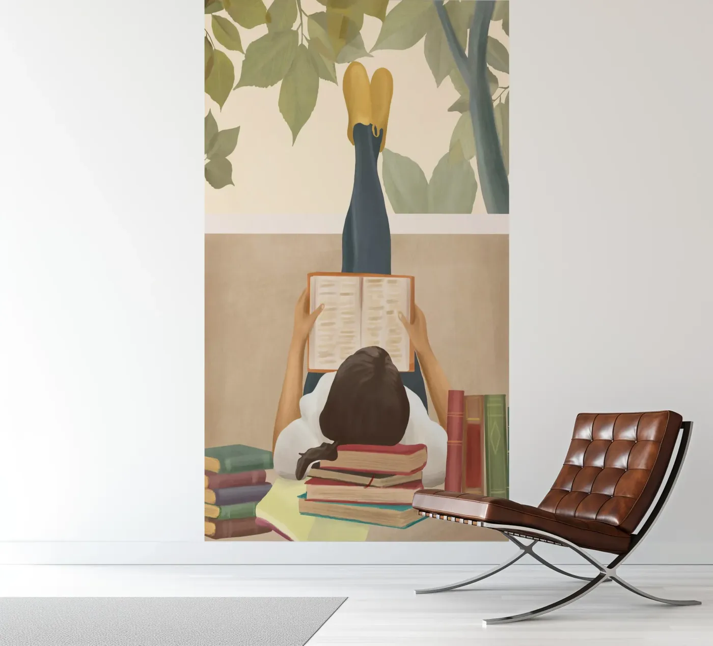 Bookworm fotobehang van Flow Line