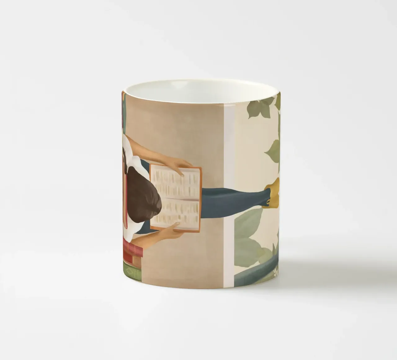 Bookworm ceramic mug by Flow Line