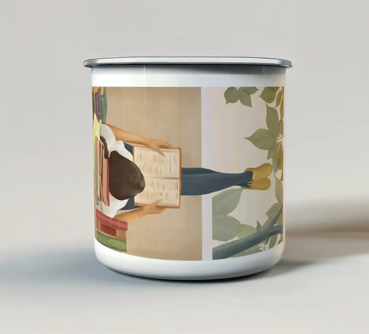 Bookworm tazza in smalto da Flow Line
