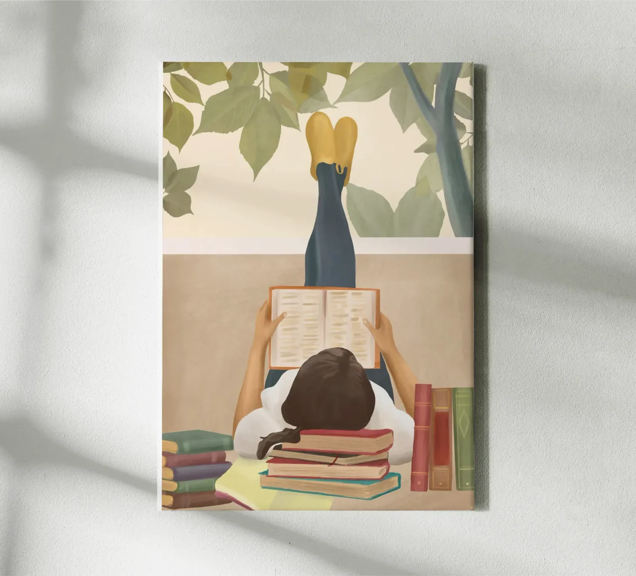 Bookworm Leinwand von Flow Line