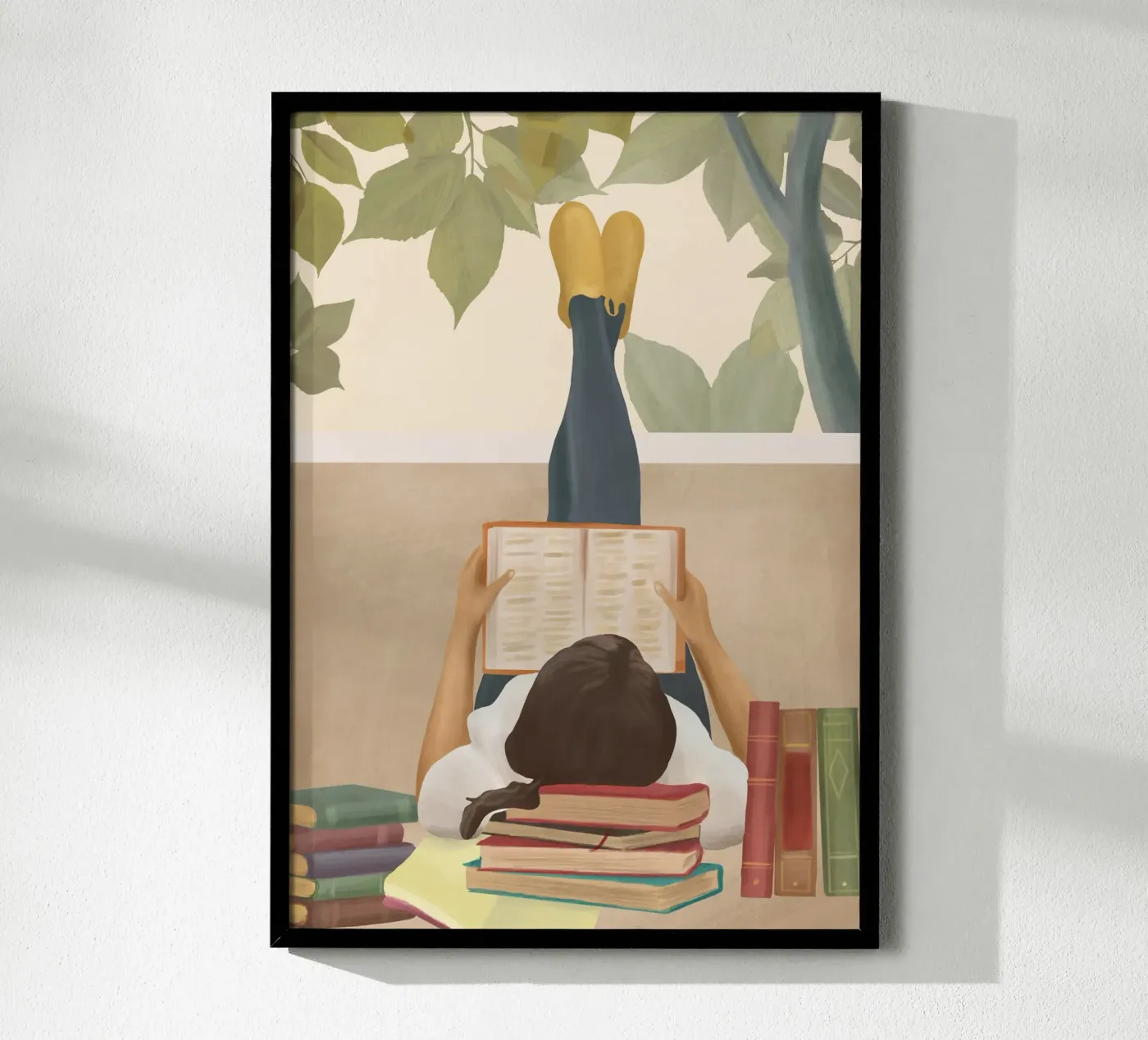 Bookworm poster van Flow Line