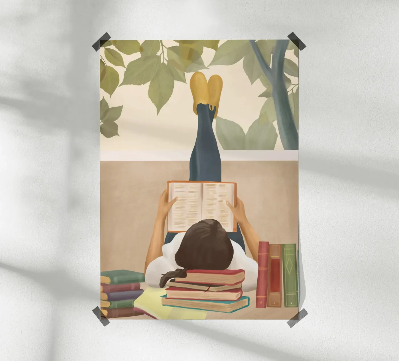 Bookworm poster van Flow Line