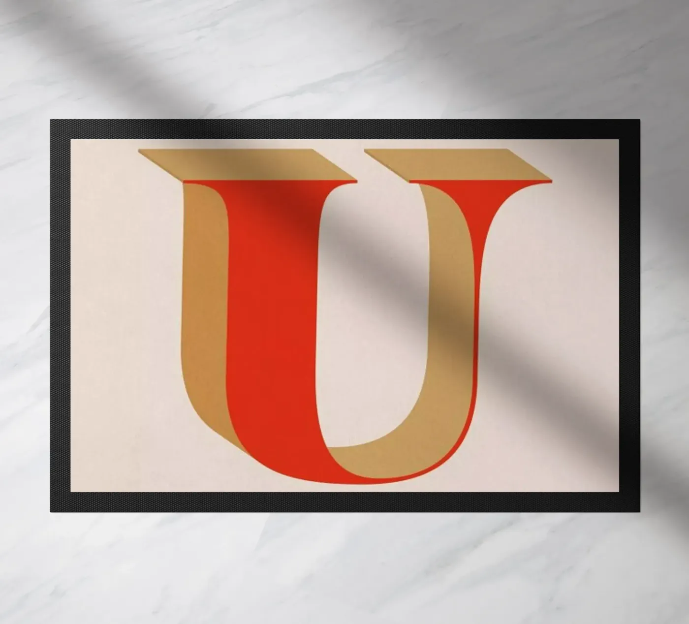 Red U doormat by daylight design studio