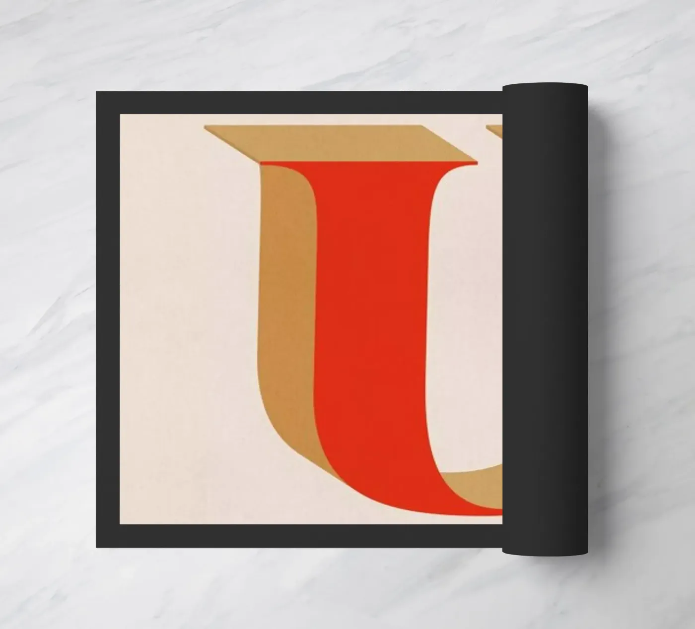 Red U doormat by daylight design studio