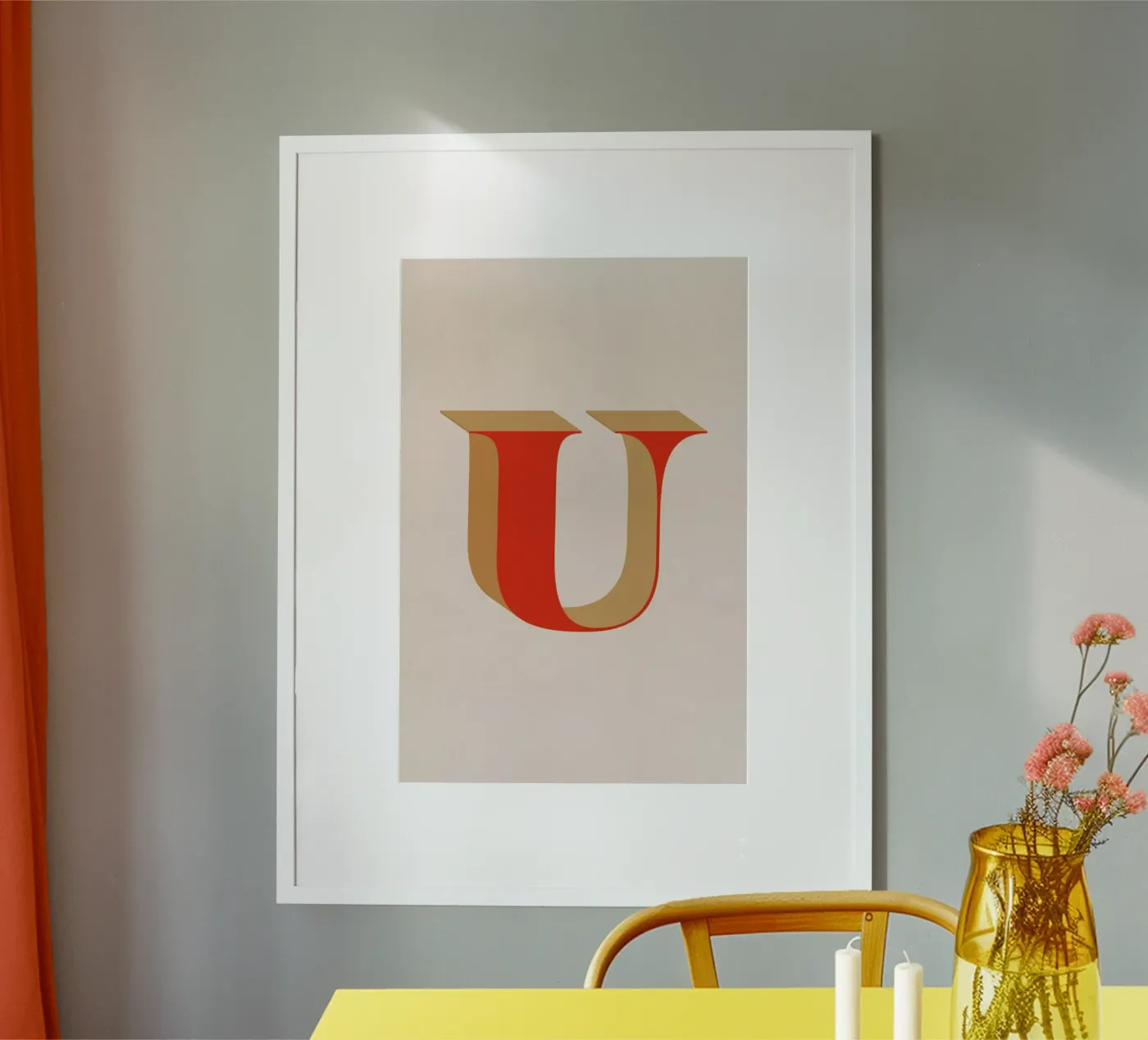Red U poster by daylight design studio