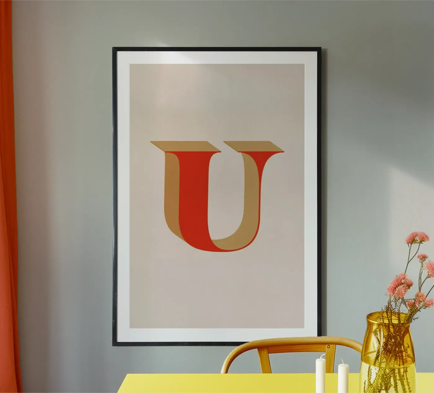 Red U poster by daylight design studio