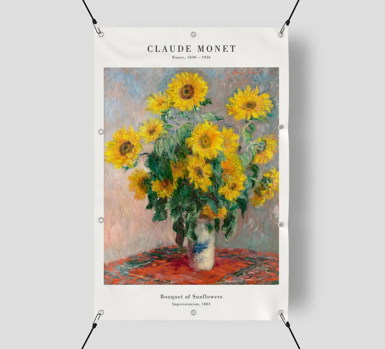 Claude Monet - Girasoli telo in pvc da Old Masters