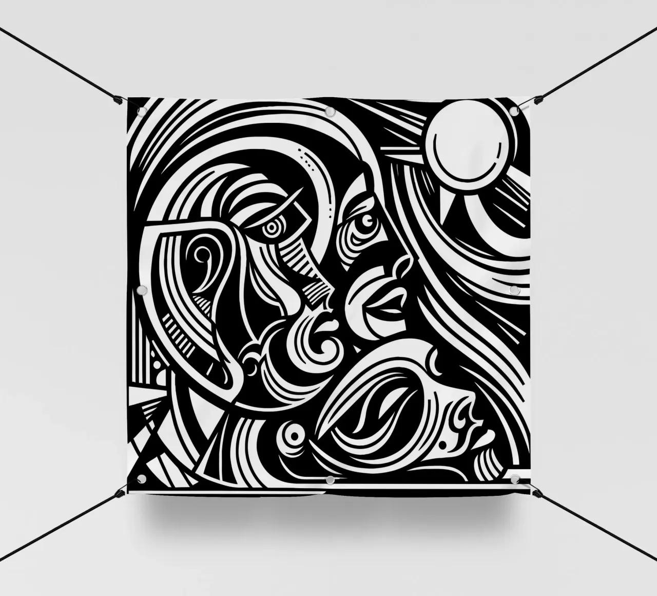 Abstract facial art pvc cover by Mohs
