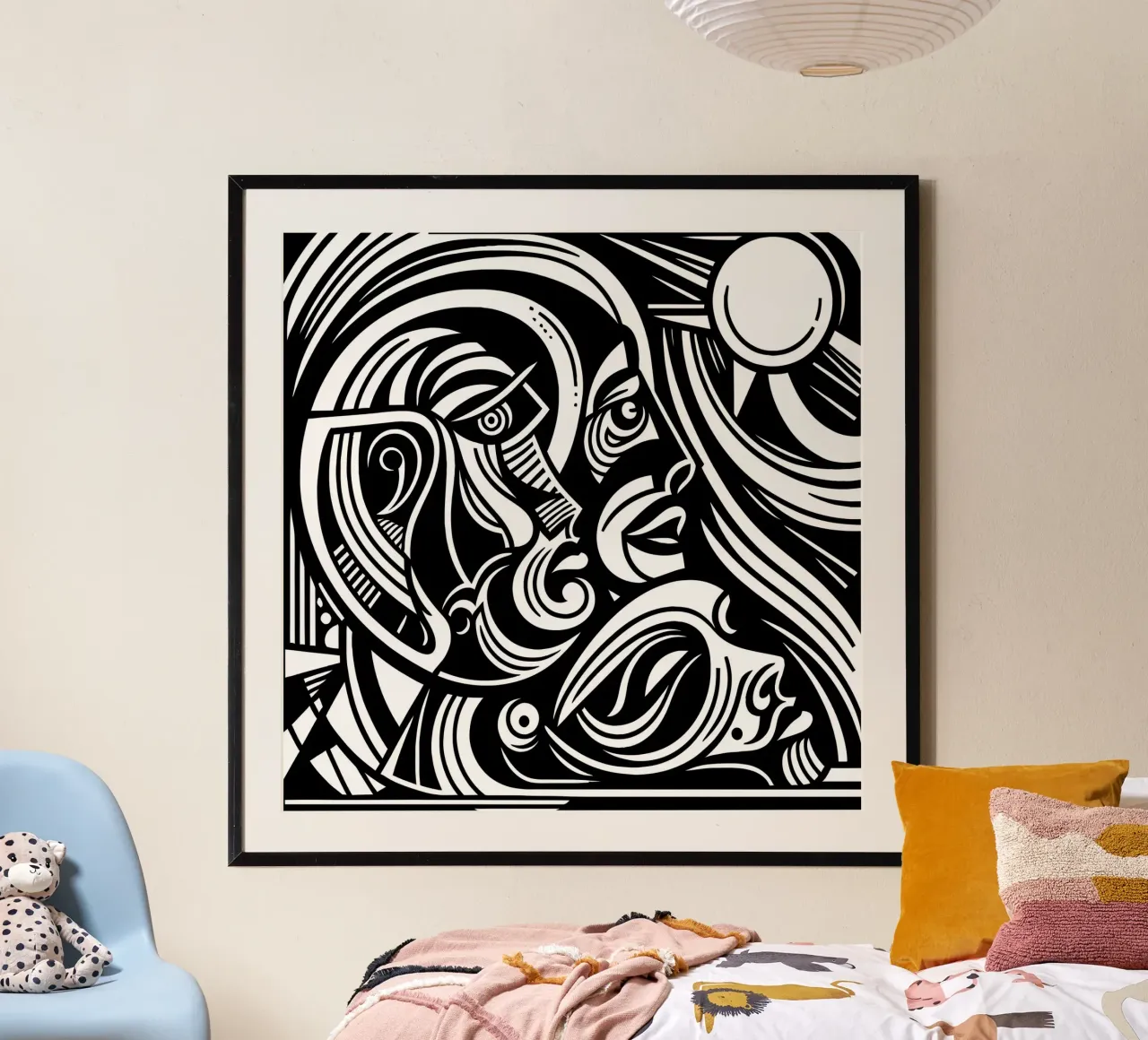 Abstract facial art hahnemühle by Mohs