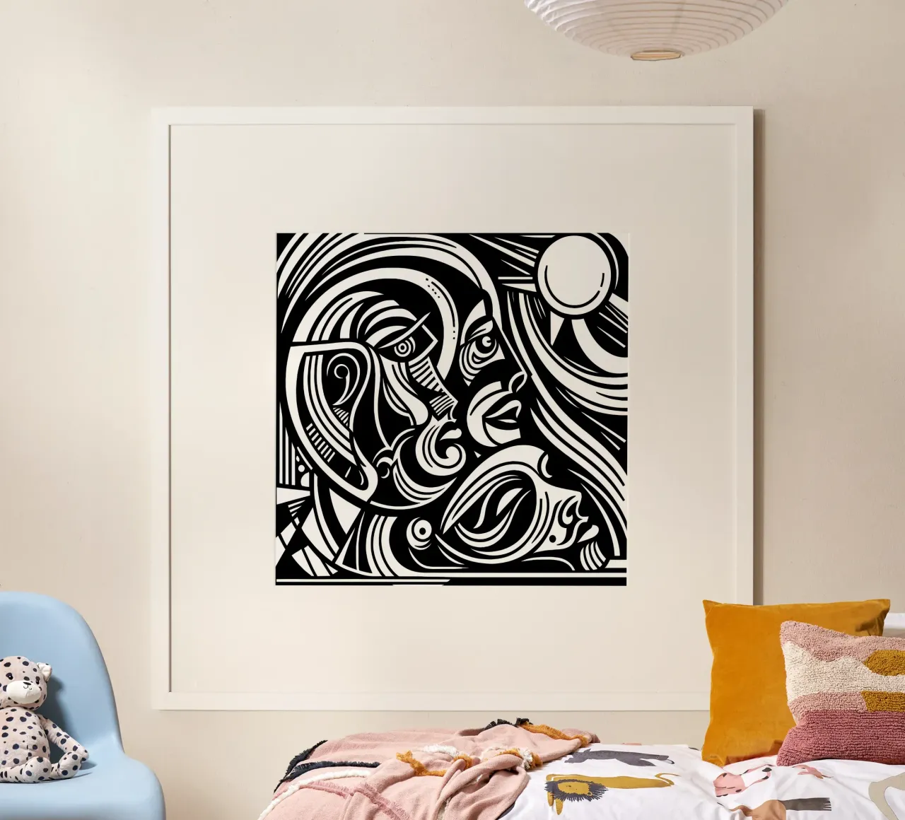 Abstract facial art hahnemühle by Mohs