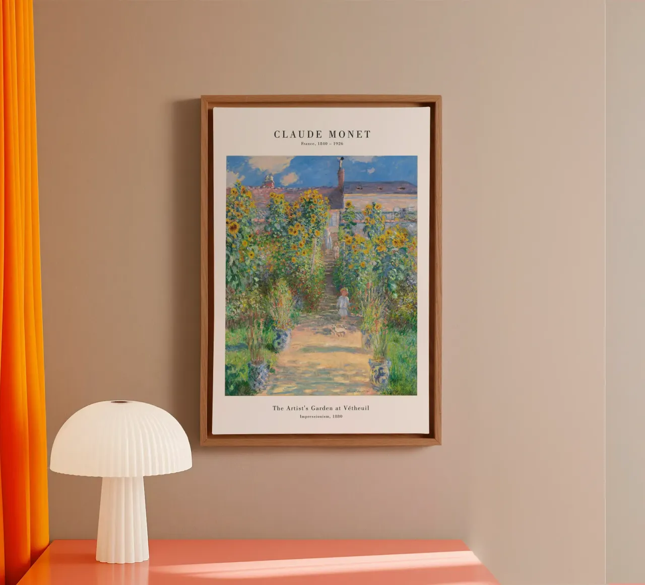 Claude Monet - Il giardino degli artisti a Vetheuil tela con Cornice a cassetta da Old Masters