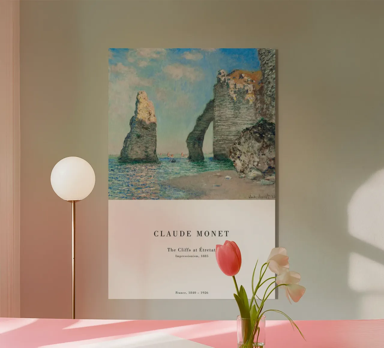 Claude Monet - Klippen bei Étretat Acryl-Glas von Old Masters