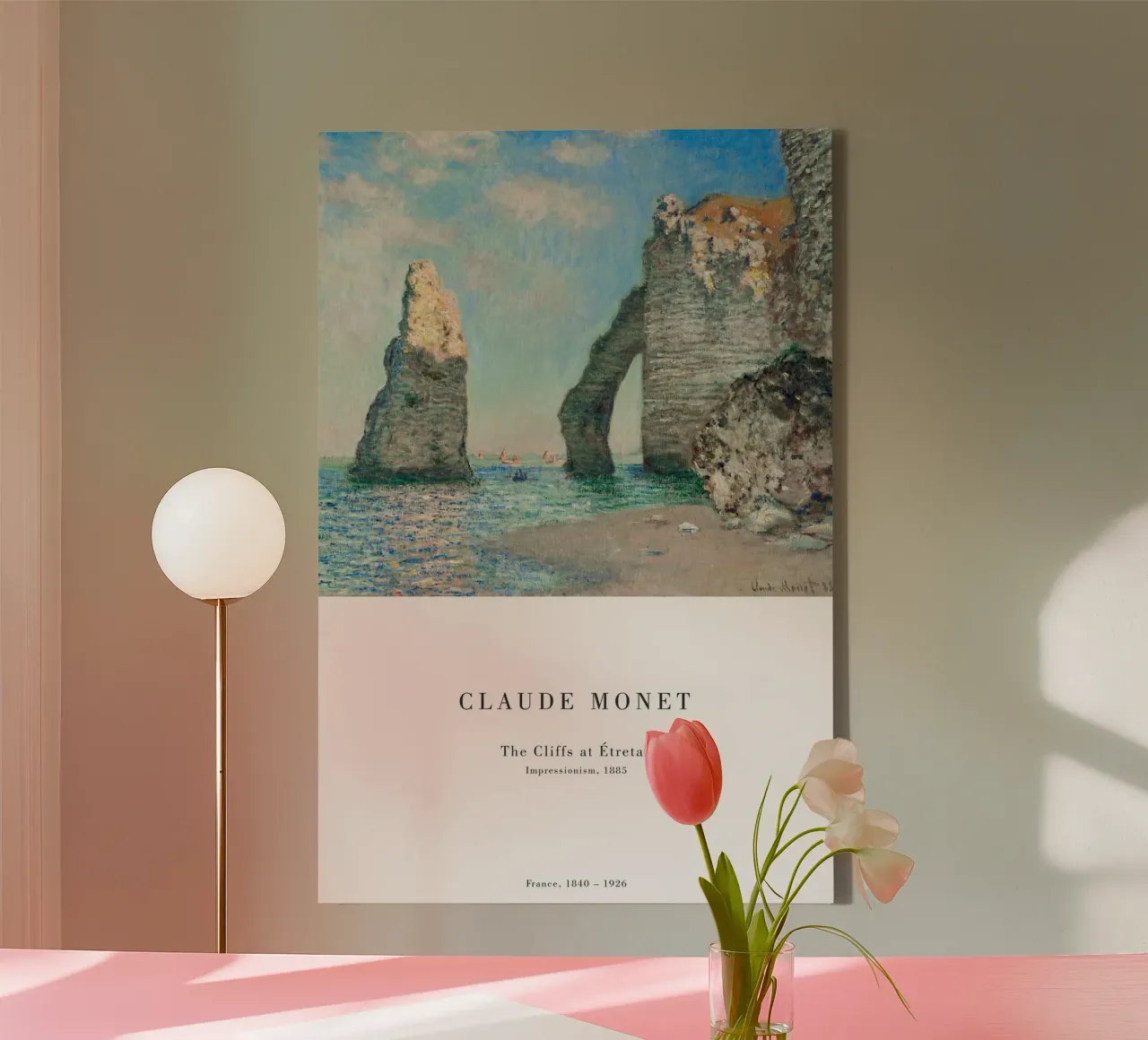 Claude Monet - Klippen bei Étretat Leinwand von Old Masters