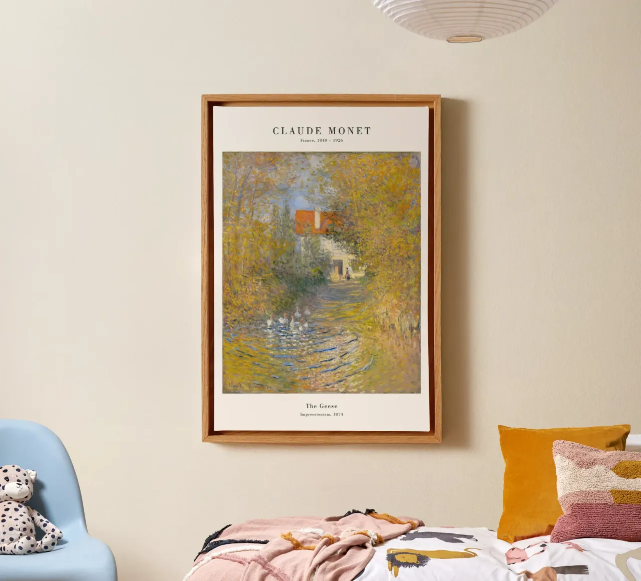 Claude Monet - The Geese canvas met Baklijst van Old Masters