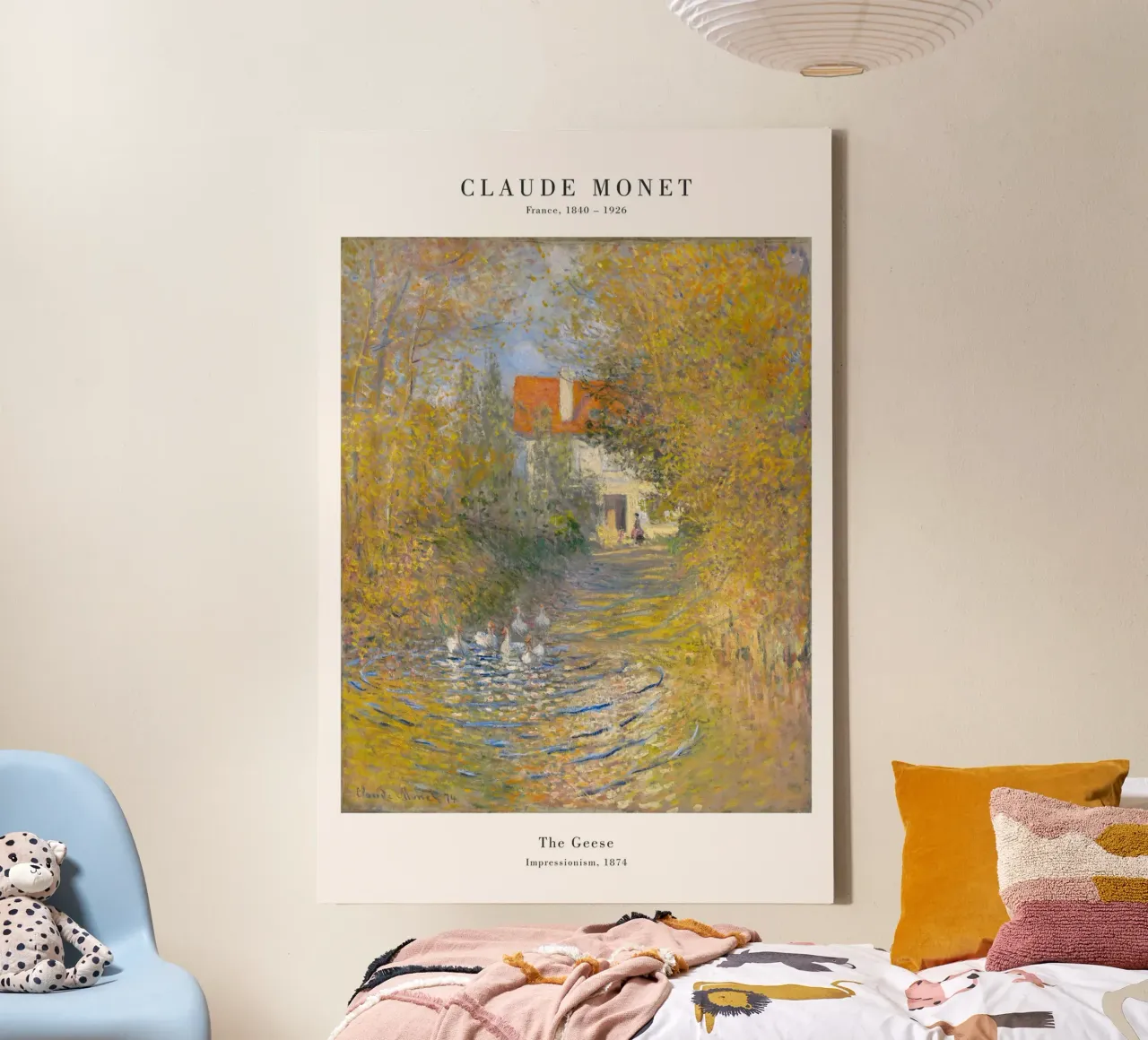 Claude Monet - The Geese canvas met Baklijst van Old Masters