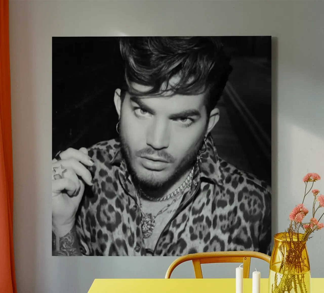Adam Lambert's gaze canvas with Floater frame by HUMMERSONIC