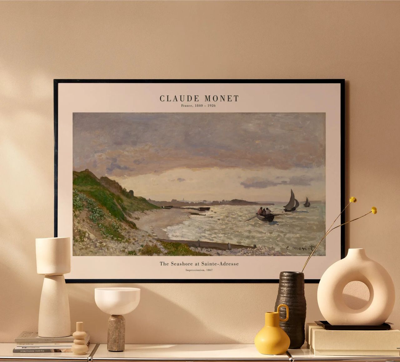 Claude Monet - Das Meeresufer von Sainte Adresse Poster von Old Masters