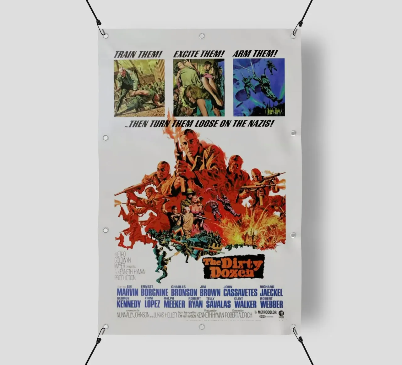 ‘The Dirty Dozen’ Retro Movie Poster telo in pvc da Gallery Print and Art Limited