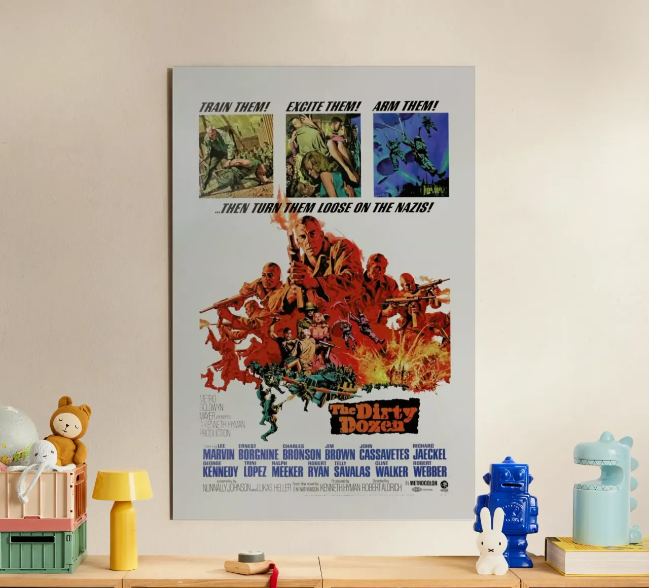 ‘The Dirty Dozen’ Retro Movie Poster forex plate by Gallery Print and Art Limited