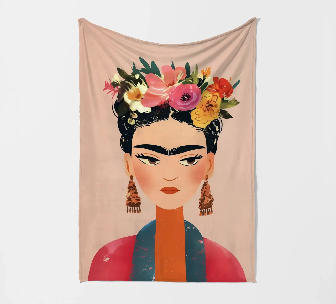 Frida Creativa e colorata coperta in pile da Carinaprint