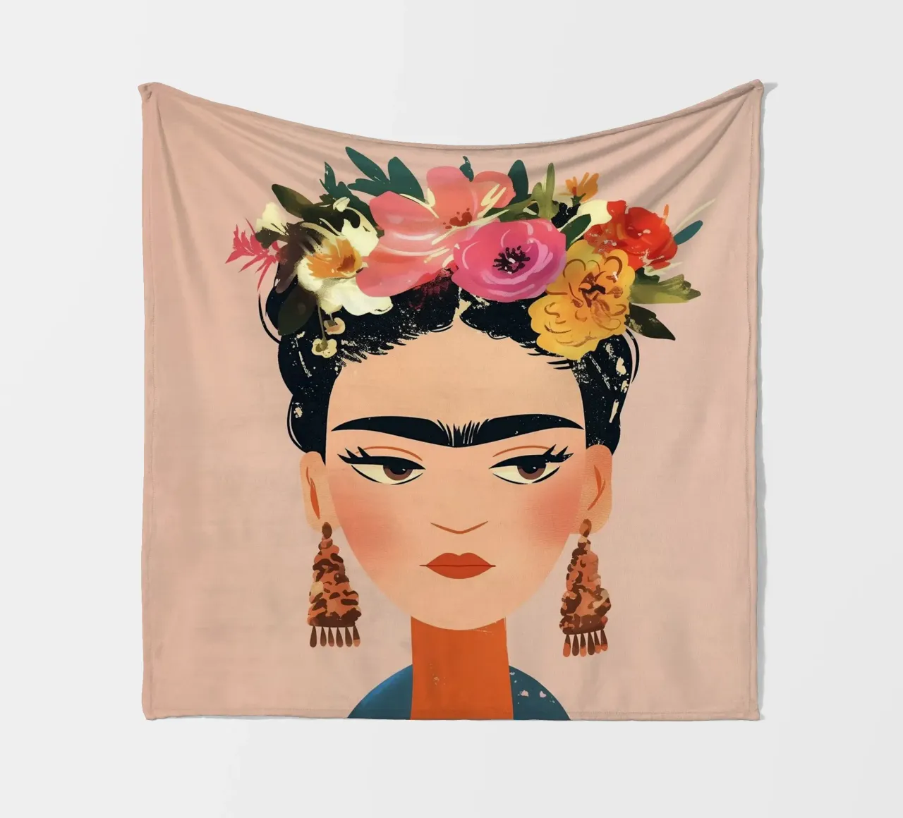 Frida Creativa e colorata coperta in pile da Carinaprint