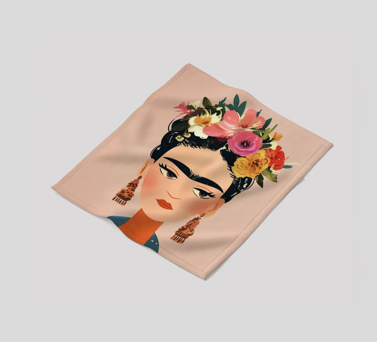 Frida Creativa e colorata coperta in pile da Carinaprint