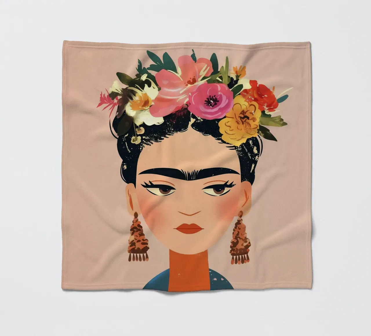 Frida Creativa e colorata coperta in pile da Carinaprint