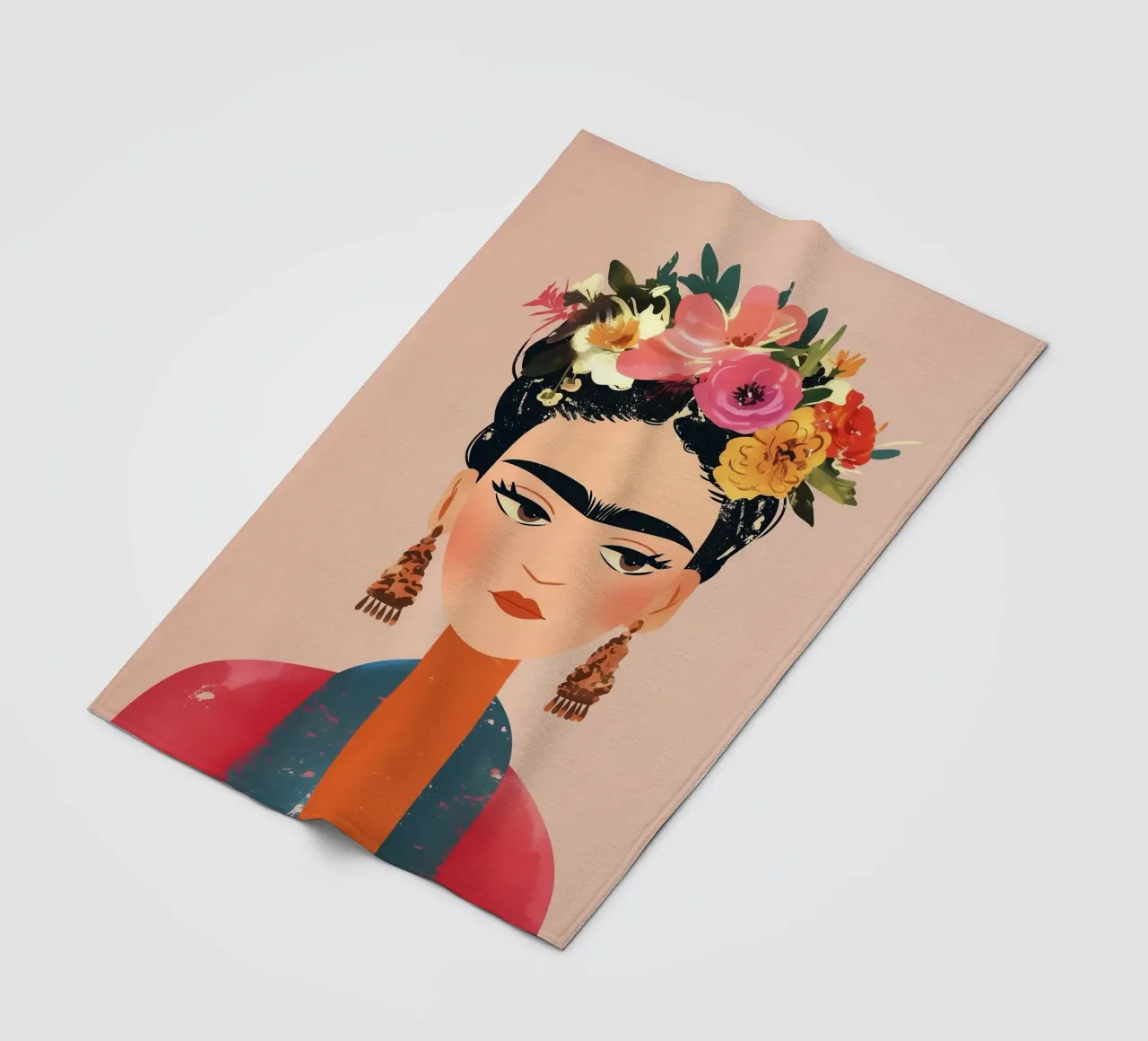 Frida Creativa e colorata coperta in pile da Carinaprint