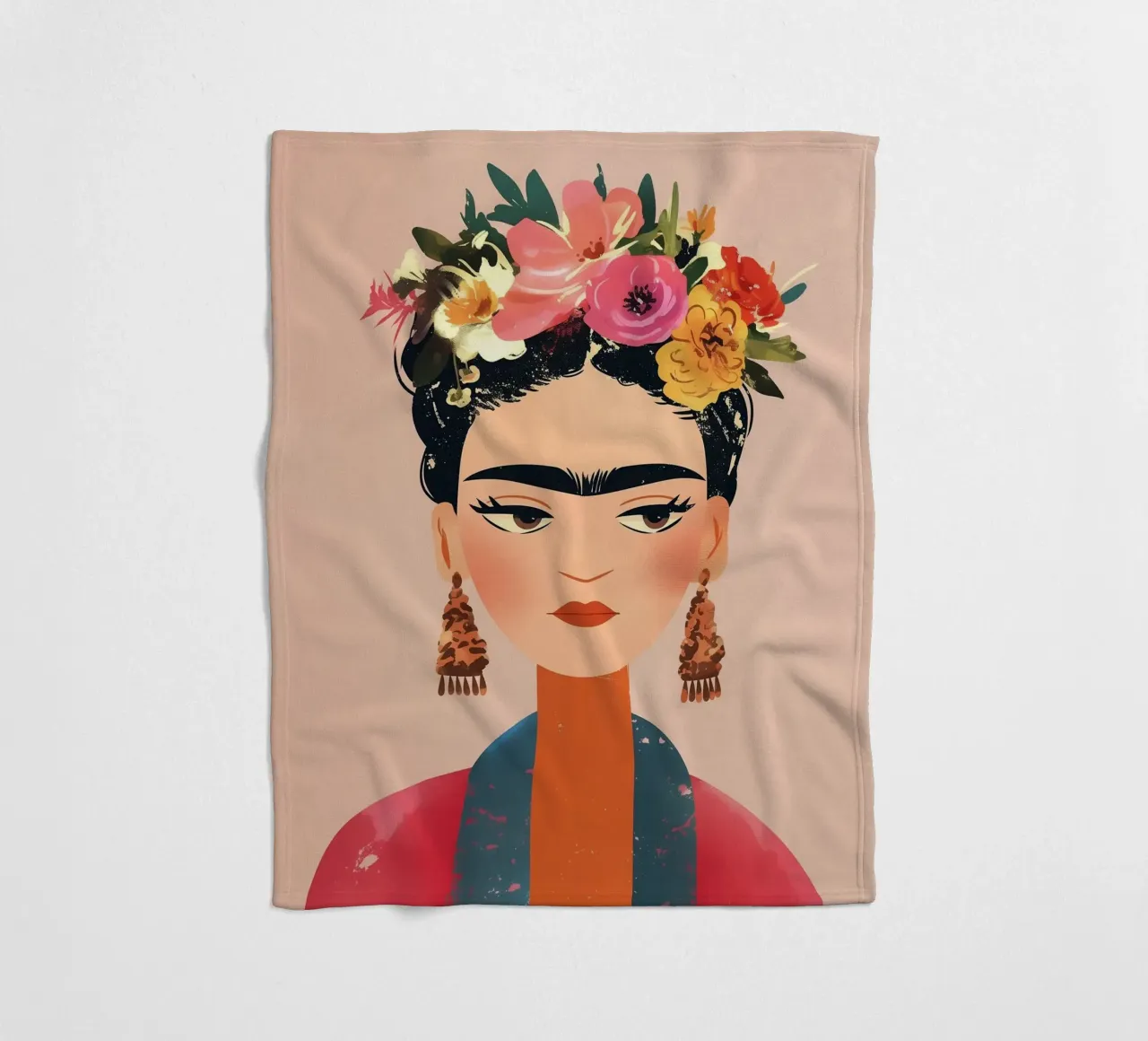 Frida Creativa e colorata coperta in pile da Carinaprint