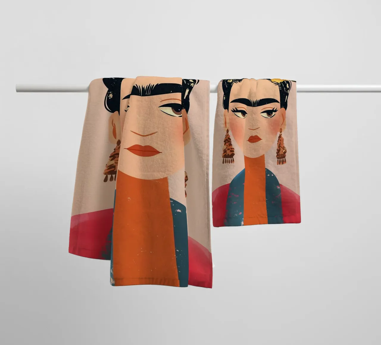 Frida Creativa e colorata asciugamano da bagno da Carinaprint