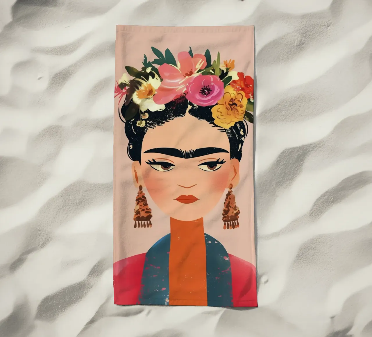 Frida Creativa e colorata telo mare da Carinaprint