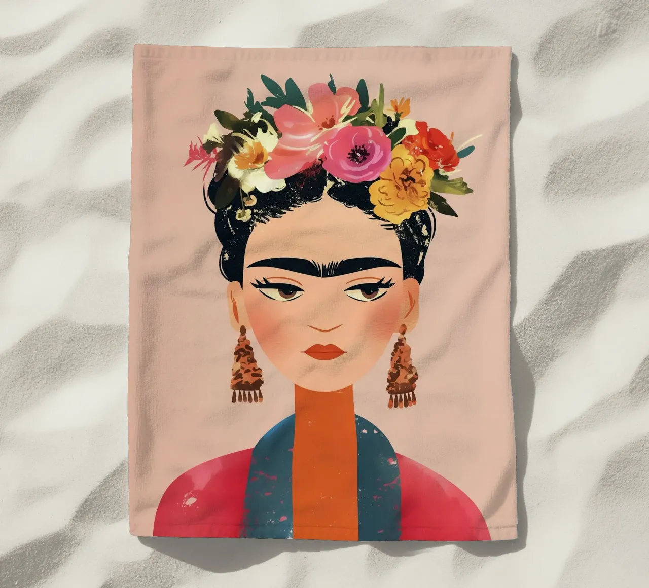 Frida Creativa e colorata telo mare da Carinaprint