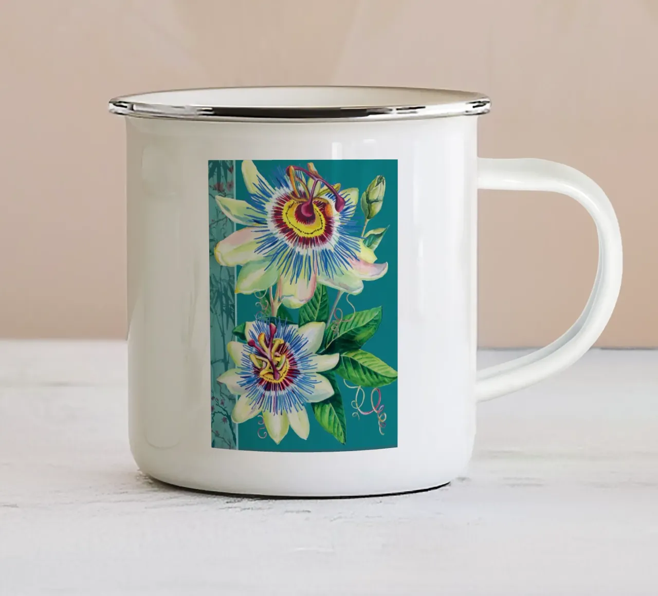 Passiflora tazza in smalto da Rocket68