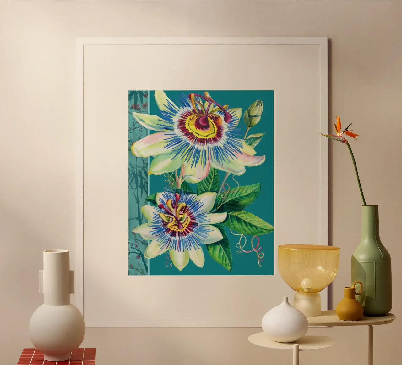 Passiflora poster con telaio in plastica da Rocket68