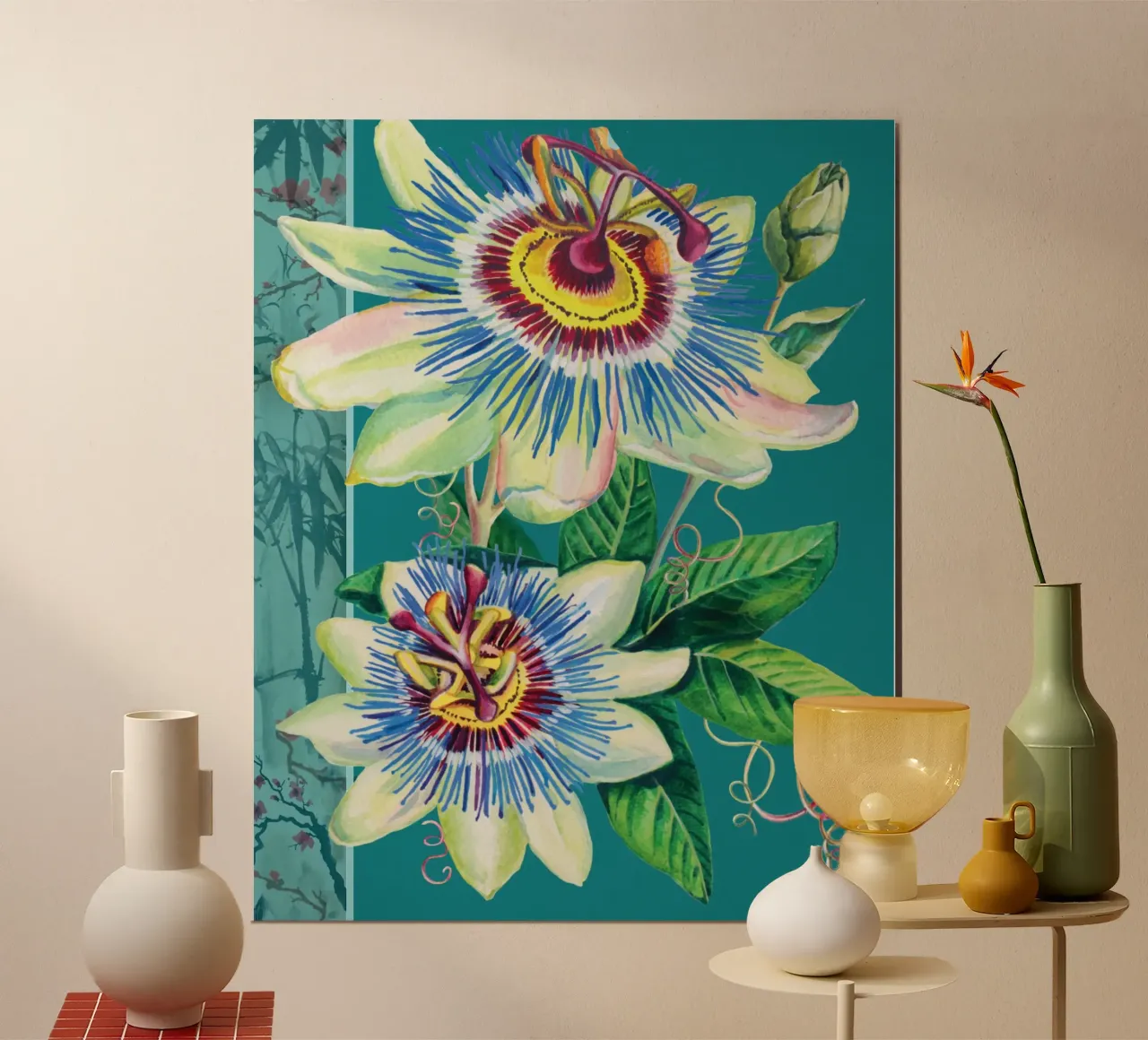 Passiflora poster con telaio in plastica da Rocket68