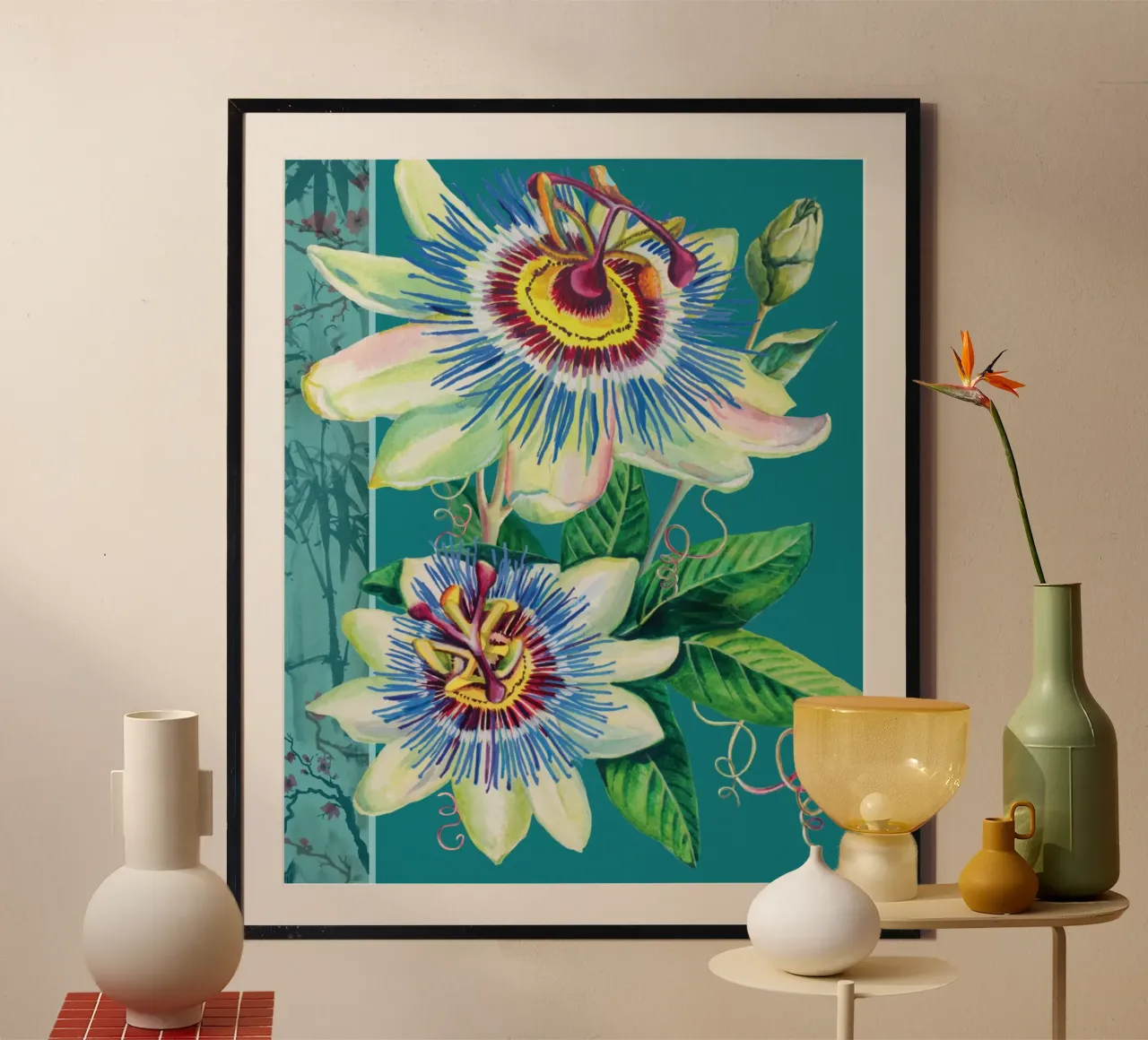 Passiflora poster con telaio in plastica da Rocket68