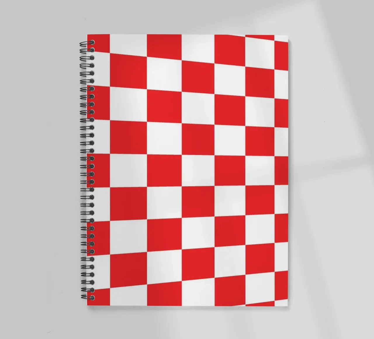 Red Square Tile Art spiral notebook by galihstudio
