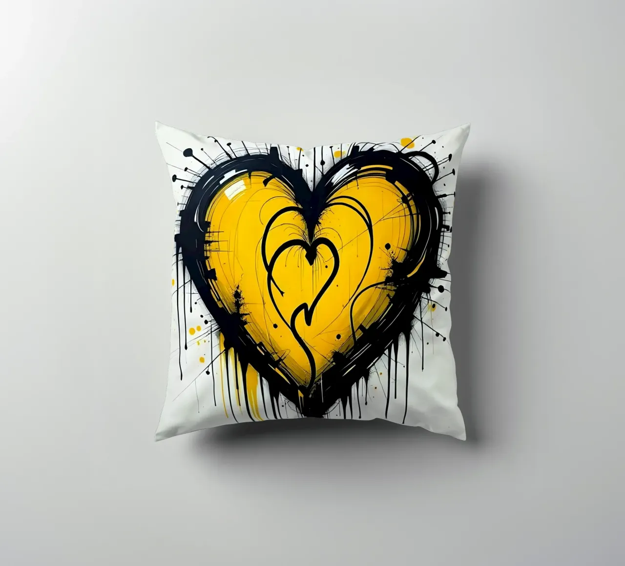 Cuore_11 cuscino da schwarz-gelb by LK